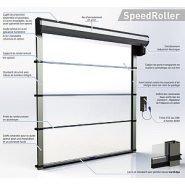 Porte rapide à enroulement avec composants robustes  - speedroller fullvision
