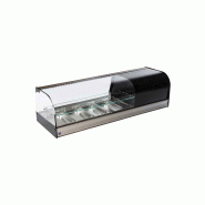 Presentoir réfrigérée pour tapas avec vitre curbe et 1 étagère en verre, 4x GN 1/3 h 40 mm 1216x410x330 mm - VIRTUS - 0645760946382 Presentoir réfrigérée pour tapas avec vitre curbe et 1 étagère en verre, 4x GN 1/3 h 40 mm 1216x410x330 mm - VIRTUS - 0645760946382