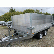Remorque Tri-benne SARIS - 306 x 184 - PTAC : 3500 kg - 2 Essieux - Freinée - Pompe Électrique - Référence MO116/2815