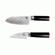Set de base KOTAI Pakka – 2 couteaux (couteau d'office + Santoku) - marron inox 708999027182