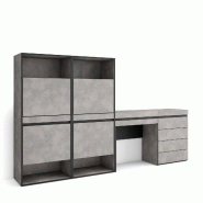 SKRAUT HOME Meuble à Chaussures, 247x145x35 cm, Chambre à coucher, pièce, Commode, Buffet, Coiffeuse, Ciment - gris Bois manufacturé 460_38