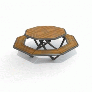 Table de pique nique aquitaine octogonale / bois / polygonale