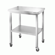 Table de travail en inox Bar 500x500 mm avec 1 étagère inférieure sur roulettes PREMIUM - GOLDINOX - gris inox 3701770834563_0