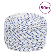 Vidaxl corde de bateau blanc 6 mm 50 m polypropylène 152285