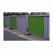 Barrière de chantier pleine verte et grise - h104xl200cm