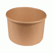 Bol Salade Kraft Rond NOVABOWL - Capacité : 1000ml - FORMAT CHR - Éco-conçu - Certifié Loi AGEC- Haute Résistance & micro-ondable - Lot de 1200 -