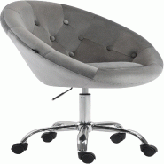 CLP Tabouret de travail London en velours Velours HBT: 85x65x57 cm Gris - gris textile 327563 CLP Tabouret de travail London en velours Velours HBT: 85x65x57 cm Gris - gris textile 327563