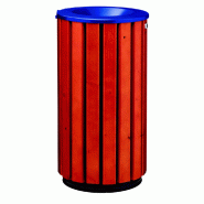 Corbeille à poser ou à fixer zeno access - 80l - lattes bois / avec couvercle entonnoir bleu outremer 5002 Corbeille à poser ou à fixer zeno access - 80l - lattes bois / avec couvercle entonnoir bleu outremer 5002