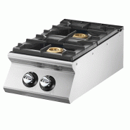 Cuisinière à gaz à 2 brûleurs, plateau de travail emboutie 400x900x250 mm - VIRTUS - 4068875005939
