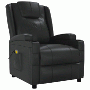 Décoshop26 - Fauteuil de relaxation avec fonction massage 6 points de massage en PVC noir DEC029241 - noir 3000257278853
