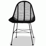 Décoshop26 - Lot de 4 chaises de salle à manger cuisine noir Rotin naturel CDS021793 - noir 3000017021538 Décoshop26 - Lot de 4 chaises de salle à manger cuisine noir Rotin naturel CDS021793 - noir 3000017021538