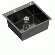 Évier sous plan en acier inoxydable AISI 304, 195 x 540 x 490 mm | Gasfrit - noir APK_GFYL14