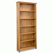 Helloshop26 - Étagère armoire meuble design bibliothèque 180 cm bois de chêne massif 2702022/2 - 3001579698701