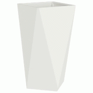Helloshop26 - Jardinière rectangulaire moderne pour extérieur 40 x 40 x 75 cm résistante aux intempéries en acier blanc 02_0053022 - blanc acier 3