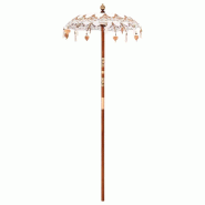 Helloshop26 - Parasol balinais rond grande ombre 95 x 95 x 260 cm en coton crème 02_0058825 - Bambou 3000240797781