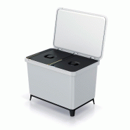 Keden Systema - Poubelle à 2 Compartiments 23L chacun de couleur Blanche - blanc plastique ZA5523