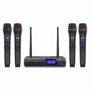 Lone Audio LA-MIC104 Microphones récepteur UHF double canaux 4 microphones main - 523.7 MHz - 527.7 MHz - 553.7 MHz - 555.1 MHz - 3701567911743