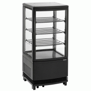 Mini vitrine ventilée positive 75 Litres, 2 portes vitrées bombées, sur roulettes, noire, 180 W, 220 V - MONO Mini vitrine ventilée positive 75 Litres, 2 portes vitrées bombées, sur roulettes, noire, 180 W, 220 V - MONO