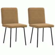 VidaXL Chaises à Manger Lot De 2 Marron Velours - 4101141 VidaXL Chaises à Manger Lot De 2 Marron Velours - 4101141