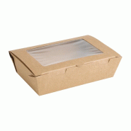 Boîtes à salade avec fenêtre carton recyclable 700ml  - Lot de 200 | Fiesta