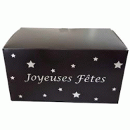 Boites bûches noires joyeuses fêtes - 20 x 11 x 11 cm (25 unités) - JFN2011 Boites bûches noires joyeuses fêtes - 20 x 11 x 11 cm (25 unités) - JFN2011