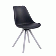 CLP Chaise de salle à manger pivotante Troyes Similicuir pieds en forme ronde Noir /Blanc - noir polyester 151851601 CLP Chaise de salle à manger pivotante Troyes Similicuir pieds en forme ronde Noir /Blanc - noir polyester 151851601
