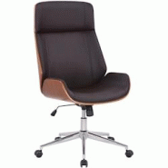 CLP Fauteuil de bureau Varel en similicuir avec coque de siège en bois Noyer / Marron - marron polyester 314572 CLP Fauteuil de bureau Varel en similicuir avec coque de siège en bois Noyer / Marron - marron polyester 314572