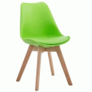 Décoshop26 - Chaise de salle à manger x1 design scandinave en PVC et plastique vert et piètement à 4 pieds en bois clair 10_0003267 - 3000251484519 Décoshop26 - Chaise de salle à manger x1 design scandinave en PVC et plastique vert et piètement à 4 pieds en bois clair 10_0003267 - 3000251484519