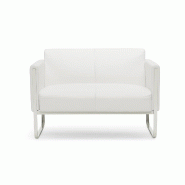 Divan lounge ARUBA cadre argentin similicuir 2 places blanc hjh OFFICE - blanc plastique 713322 Divan lounge ARUBA cadre argentin similicuir 2 places blanc hjh OFFICE - blanc plastique 713322
