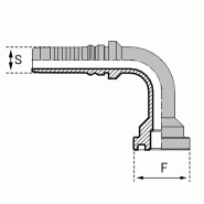 Embouts à brides SAE6000 PSI - Série Forte - Double accrochage - 90° Courbe haute (SFS90LD-IN) - ICB6901212.H100_0