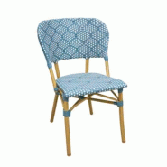 Emh Chaise bistrot professionnelle Beaubourg empilable – aluminium effet bambou – assise rotin – usage chr intérieur/extérieur - aluminium BEA