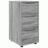 Helloshop26 - Armoire de rangement avec tiroirs ajustable salle chambre 40 x 48 x 81 cm en bois d'ingénierie gris sonoma 02_0054647 - gris Bois massi