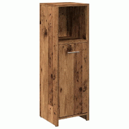 Helloshop26 - Armoire de salle de bain rustique pratique rangement 30 x 30 x 95 cm en bois d'ingénierie vieux bois 02_0050717 - Bois massif 300023652