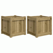Helloshop26 - Jardinière bac lit surélevé plantes fleurs jardin terrasses lot de 2 bois de pin imprégné marron 02_0039026 - 3000217996506 Helloshop26 - Jardinière bac lit surélevé plantes fleurs jardin terrasses lot de 2 bois de pin imprégné marron 02_0039026 - 3000217996506