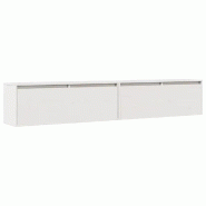 Helloshop26 - Lot de 2 armoires murales décoratives pratiques 100 x 30 x 35 cm en bois de pin massif blanc 02_0048079 - blanc Bois massif 30002350959