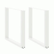 Helloshop26 - Lot de 2 pieds de table à manger en U avec niveleurs ajustables 90 x 72-73 cm style moderne en acier blanc 02_0057433 - blanc acier 300