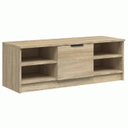 Helloshop26 - Meuble TV classique avec espace de rangement 102 x 35 x 36 cm style moderne en bois d'ingénierie chêne sonoma 02_0047997 - Bois massif