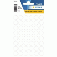 HERMA 240 pastilles adhésives coloris blanc, Ø 13 mm (5 feuilles 9x16 / cdt) - 1860