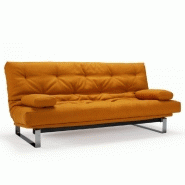 INNOVATION LIVING  CANAPÉ CONVERTIBLE CLIC-CLAC MINIMUM LIT 140*200 CM CAPITONNÉ TISSU ELEGANCE CURRY