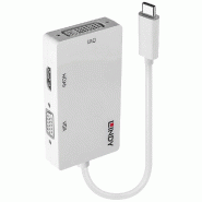 LINDY USB-C®, VGA Convertisseur [1x USB-C® Mâle - 1x DVI Femelle 24+5 broches, HDMI Femelle, VGA Femelle] - 4002888432733