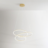 PERENZ Lampe à suspension LED SPIRA en métal couleur or brossé 96W - doré 8023559540546