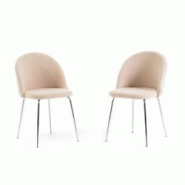 RATTATAN Lot de 2 chaises en tissu teddy d’intérieur, pieds en métal, rembourrées pour cuisine, salle à manger, bar ou restaurant – Sara Teddy RATTATAN Lot de 2 chaises en tissu teddy d’intérieur, pieds en métal, rembourrées pour cuisine, salle à manger, bar ou restaurant – Sara Teddy