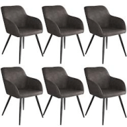 Tectake 6 Chaises Marilyn tissu - gris foncé-noir -404080 - gris plastique 404080 Tectake 6 Chaises Marilyn tissu - gris foncé-noir -404080 - gris plastique 404080