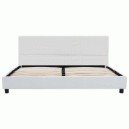 VidaXL Cadre de lit sans matelas blanc similicuir 140x200 cm Modèle Wermelor - 284765