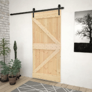 Vidaxl porte coulissante avec kit de quincaillerie 80x210cm pin massif 3057492