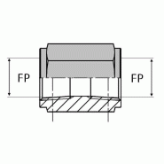 Adaptateur droit femelle x femelle NPT - 1"1/2' , 43.85 , 1"1/2' , 43.85