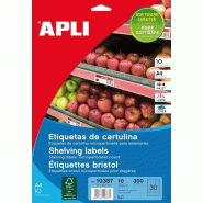 Apli 300 étiquettes pour étagères, format 67 x 25,4 mm (10 feuilles / cdt) - 8410782103875