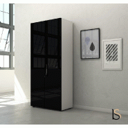 Armoire haute à portes battantes Luxury - Ofitres - Noir_0