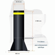 Borne de protection anti-bélier fixe faible profondeur - SUMO AB700 - Résistance 520 000 Joules - H700 mm - Acier ou Inox_1