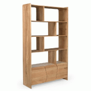 Buffet Travertina 8 cases chêne et travertin 119x39x200cm
